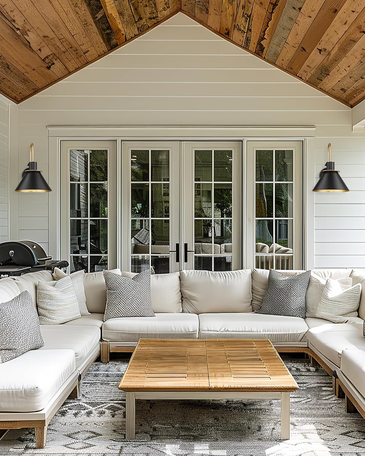 Wall Sconces Set of Two, HWH Modern Sconce Wall Lighting, 1-Light Gooseneck Barn Vanity Light, Industrial Wall Lamp for Bedroom Kitchen Bathroom, Black and Gold Finish, 5HZG56B-2L BK+BG