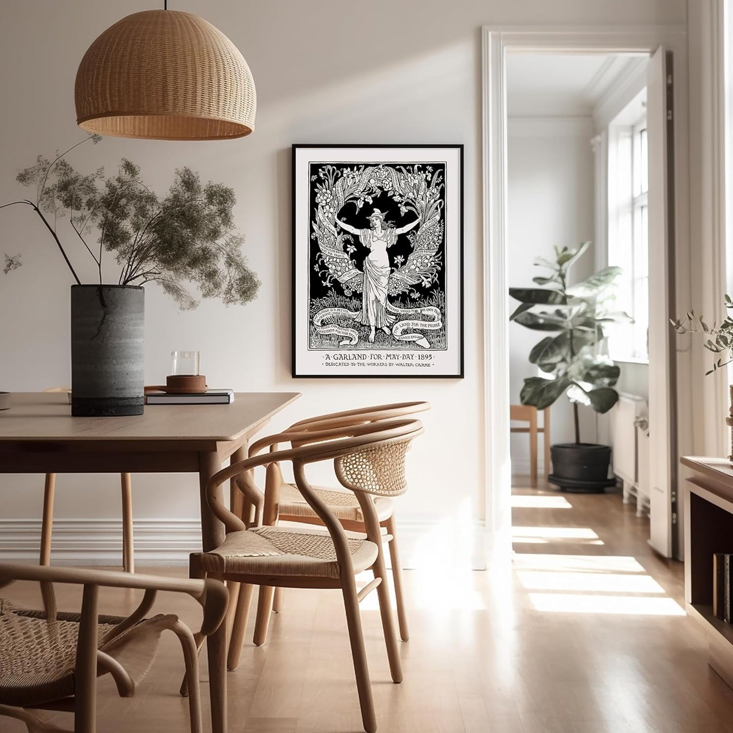Poster Master Vintage Walter Crane Poster - Retro A Garland for May Day Print - Socialist Art - Gift for Him, Her, Men, Women - Wall Decor for Home, Office, Living Room - 16x20 UNFRAMED Wall Art