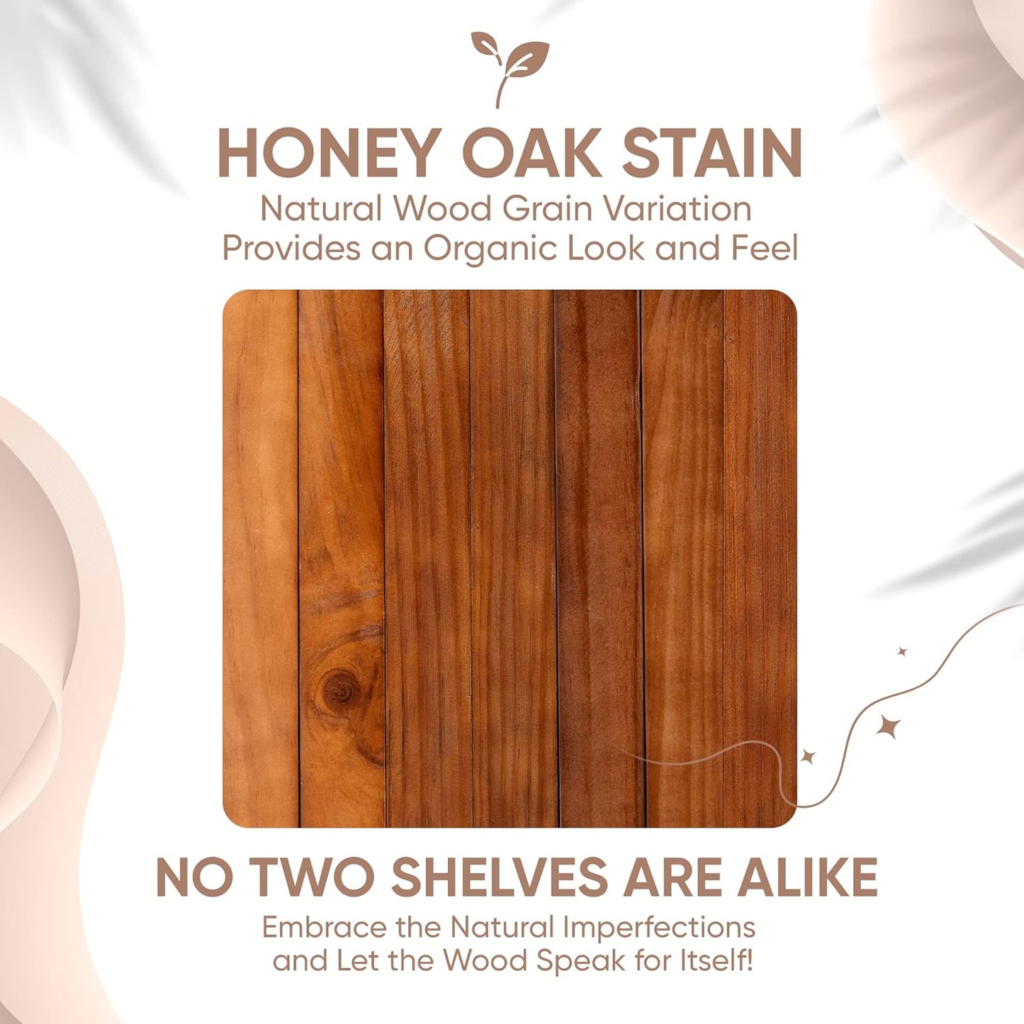 Homeforia 18 inch Floating Shelf Oak, High End Solid Real Wood 18inch Long Floating Shelves for Wall Mounted, Honey Oak Wooden 18in Floating Shelves, Heavy Duty Bracket, 18 X 6.5 X 1.75 inch, Set of 2