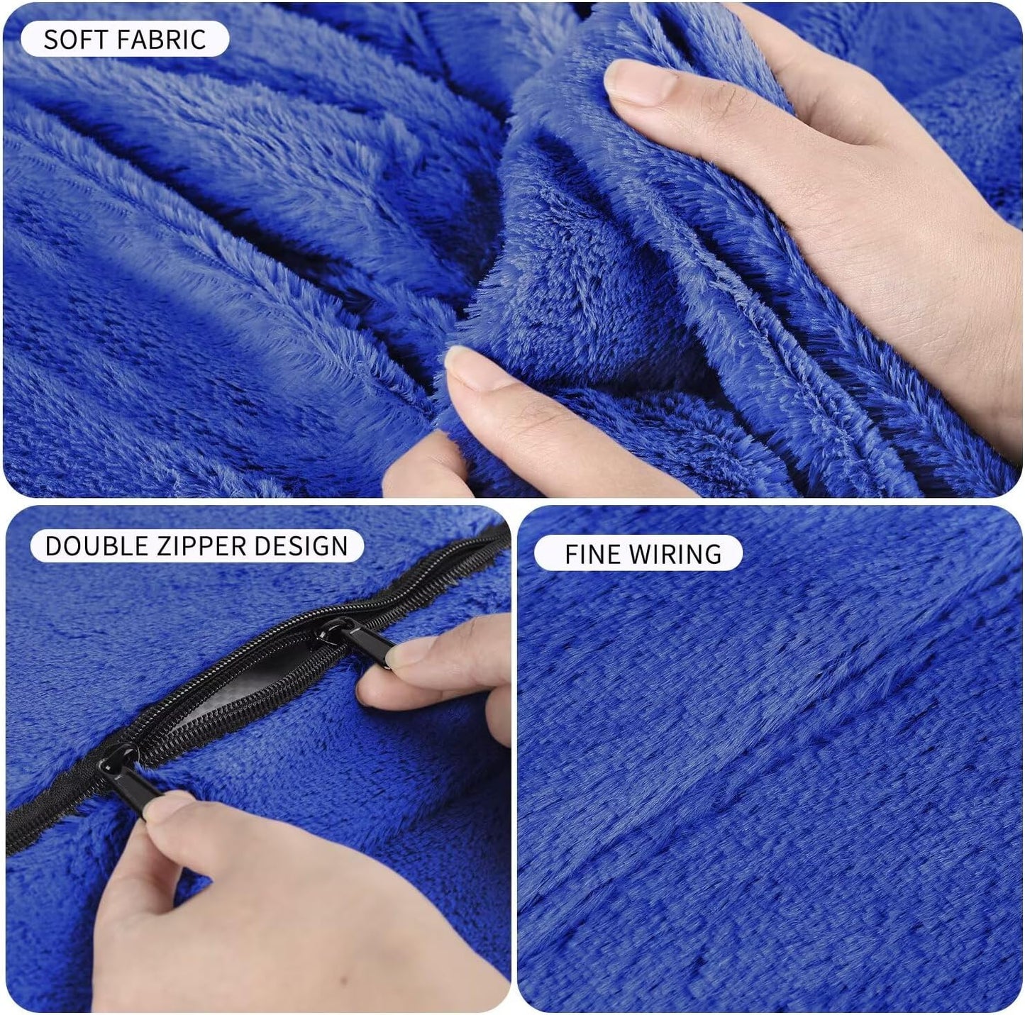 Bean Bag Chair for Adults 4FT,Soft Removable Cover for Teens/Girls Bedroom,Fluffy Giant Round Floor Beanbag Lounger Chairs (No Filler,Sapphire)