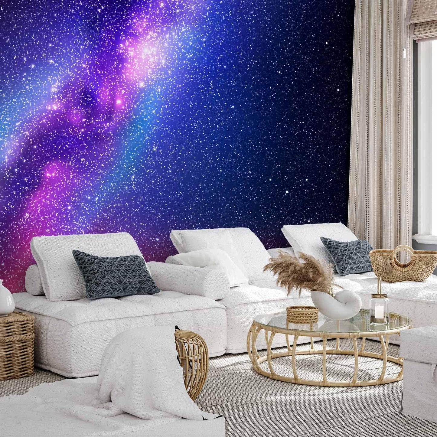 artgeist Wall Mural Galaxy 157x110 in - XXL Non-Woven Wallpaper Fleece Wall Decor Photo Print Picture Image Abstract Space Sky Star Cloud Violet f-C-0487-a-a