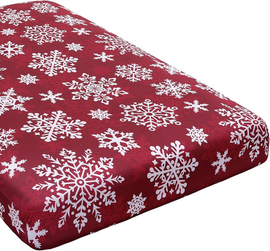 H.VERSAILTEX Christmas Sofa Slipcover Fleece Stretch Chaise Cover Sectional Couch Covers for L Shaped Sofa Both Left/Right Snowflakes Sofa Cover for Christmas (1 Piece Chaise Cover, Snowflakes)