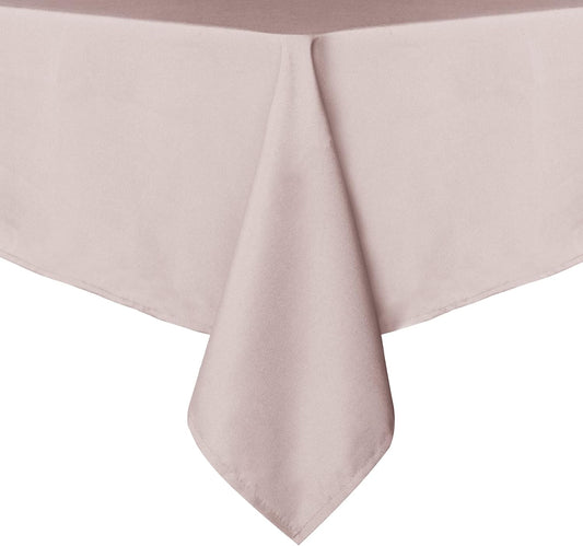 sancua Rectangle Tablecloth - 90 x 132 Inch - Stain and Wrinkle Resistant Washable Polyester Table Cloth, Decorative Fabric Table Cover for Dining Tables, Buffet Parties and Camping, Blush
