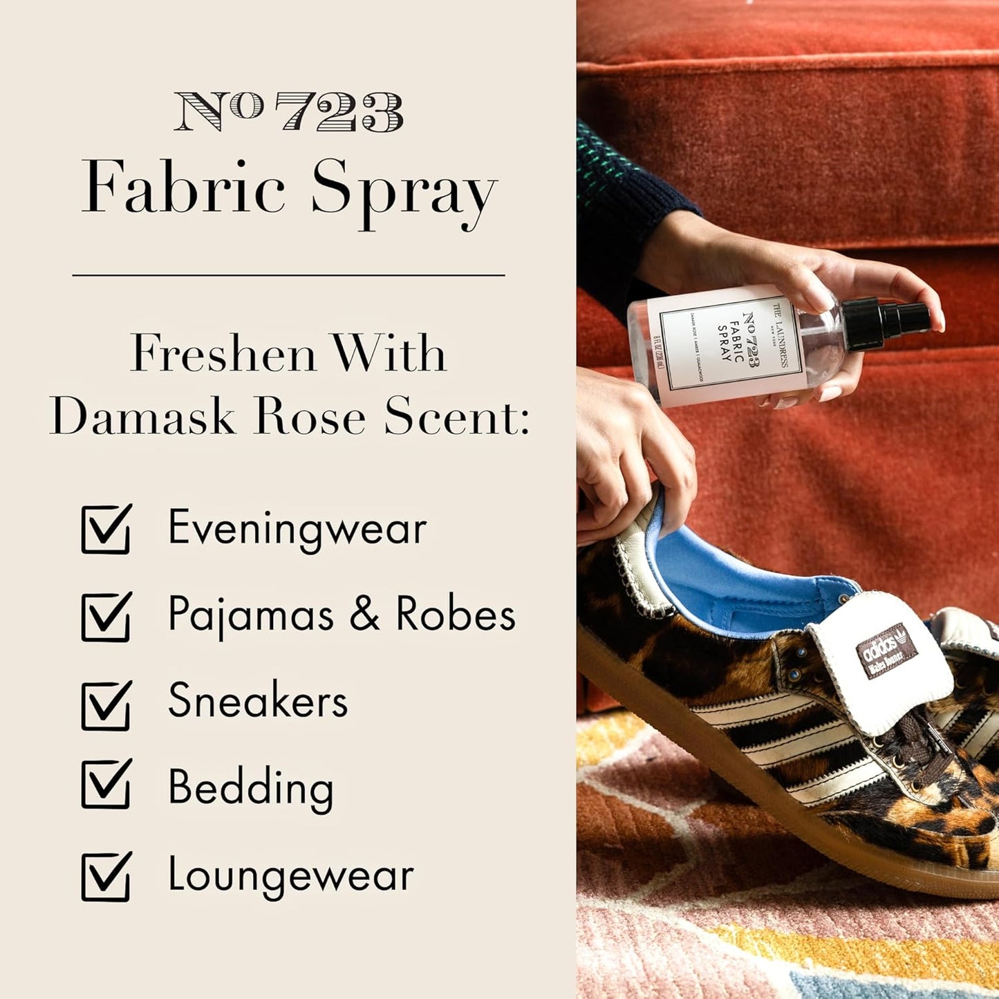 The Laundress No. 723 Fabric Spray, Wrinkle Release, Upholstery & Linen Spray, Fabric Refresher, Rose Inspired Scent, 8 Fl Oz