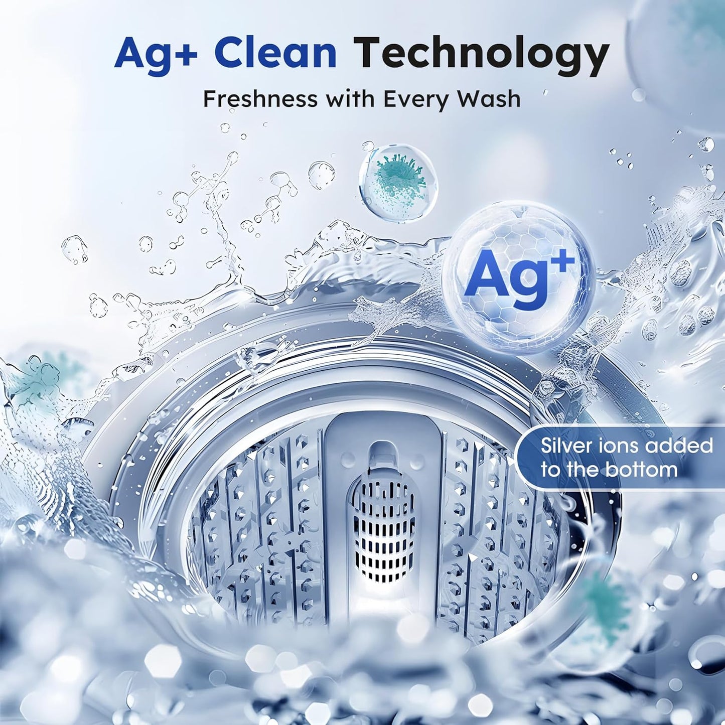 1.0 Cu.ft Portable Washing Machine for Home & Apartment, Full-Automatic Clothes Washer with 6 Water Level & 10 Wash Cycles, Drain Hose Included, White