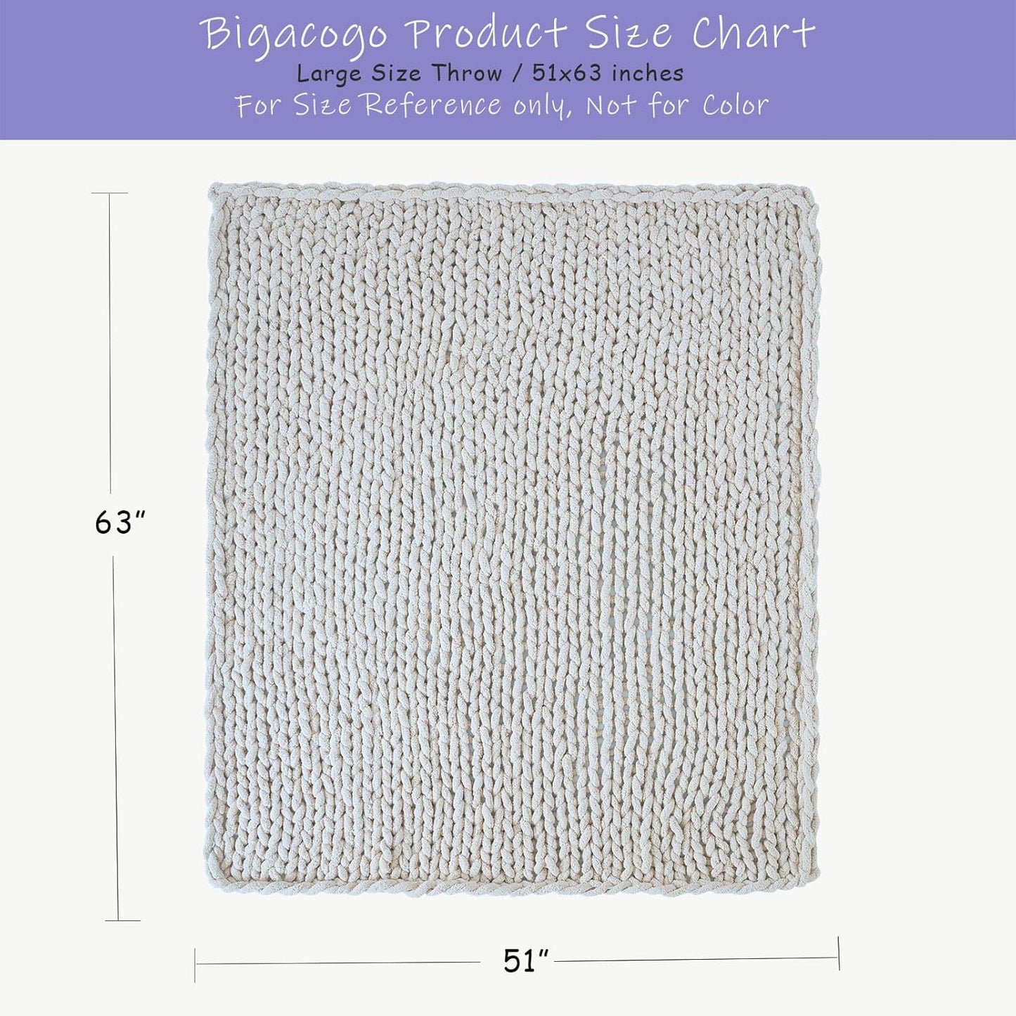 Bigacogo Chunky Knit Throw Blanket for Couch, 51x63 inches, 100% Hand Knitted with Thick Jumbo Chenille Yarn, Cozy Soft Large Rope Knot Cable Crochet Blankets for Sofa Bed Living Room, Goldenrod