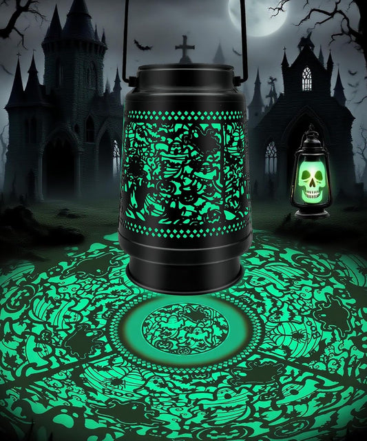 Halloween Decor Solar Lanterns Outdoor Waterproof Halloween Decorations Scary Ghost Spooky Lights for Garden, Patio, Yard, Lawn Porch Hanging Solar Lights Unique Gifts for Outdoor Decor