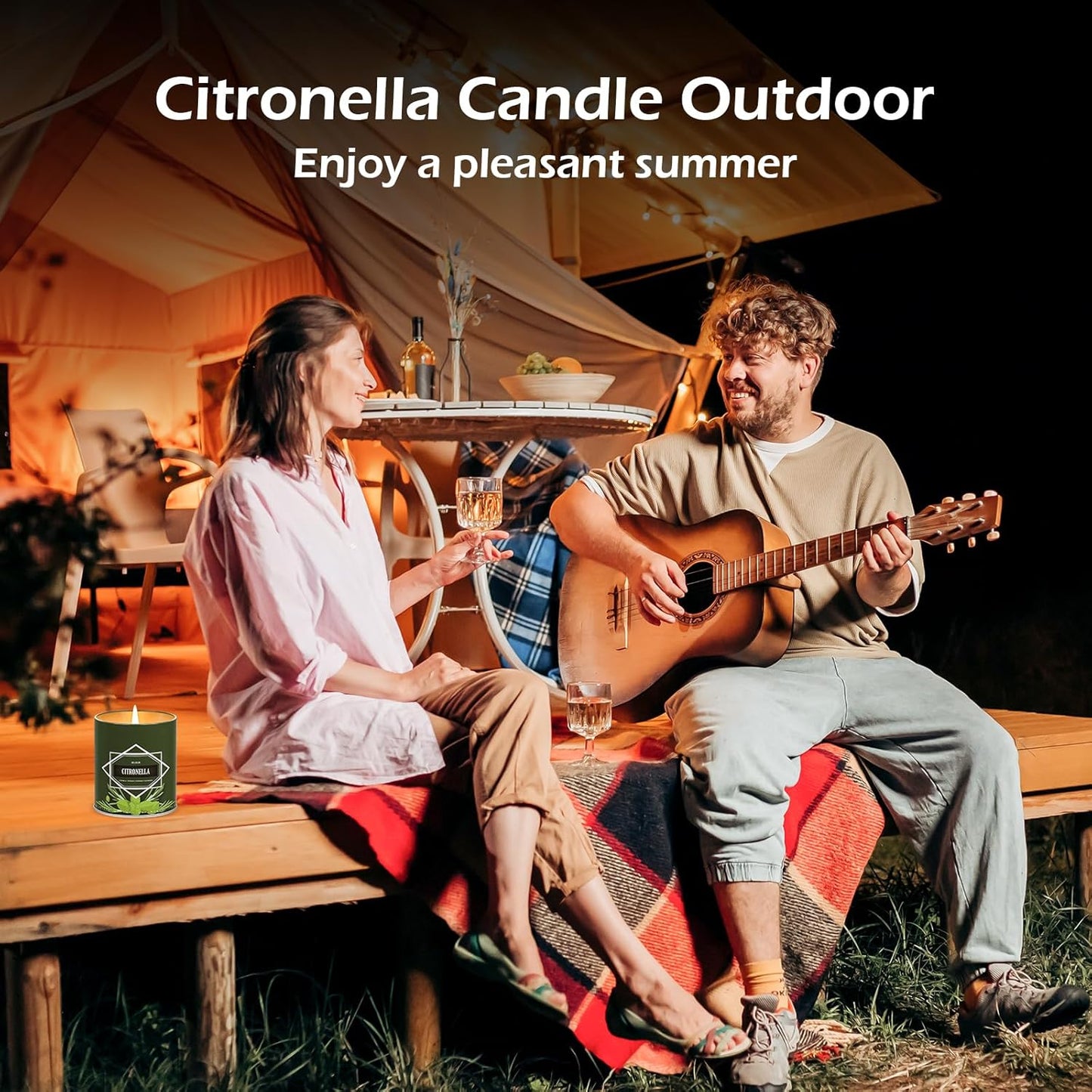 Citronella Candles Outdoor 6-Pack, Total 54oz Citronella Candles for Outside Patio, Camping & Garden, Summer Gifts for Indoor Home Scented, 50-Hour Burn Time, 9 Ounce Each