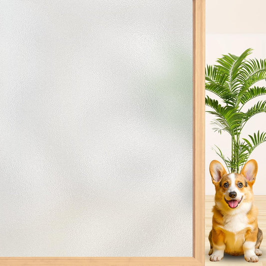 Niviy Frosted Glass Window Privacy Film 78.7 x 23.6 Inch Static Cling Bathroom Window Frosting Film Day and Night Privacy Windows Cling Home Glass Door Cover