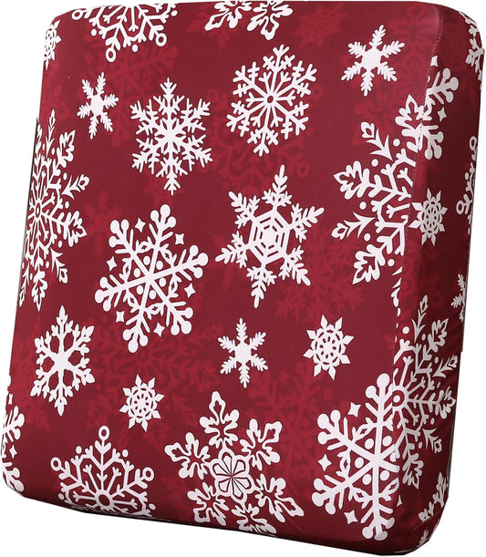 H.VERSAILTEX Christmas Sofa Slipcover Fleece Stretch Couch Cushion Cover Furniture Protector Seat Cushion Snowflakes Sofa Cover for Christmas (1 Piece Armchair Cushion Covers, Snowflakes)