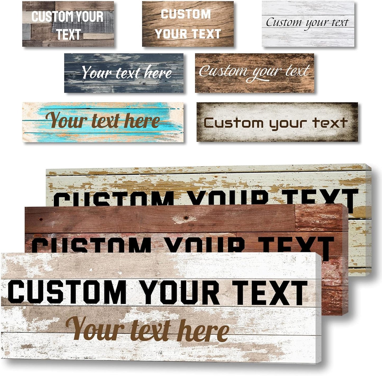 LZIMU Custom Text Signs Wall Decor Personalized Canvas Quote Family Sign Wall Art Wood Background Rustic Farmhouse Decor Framed (12"x36")