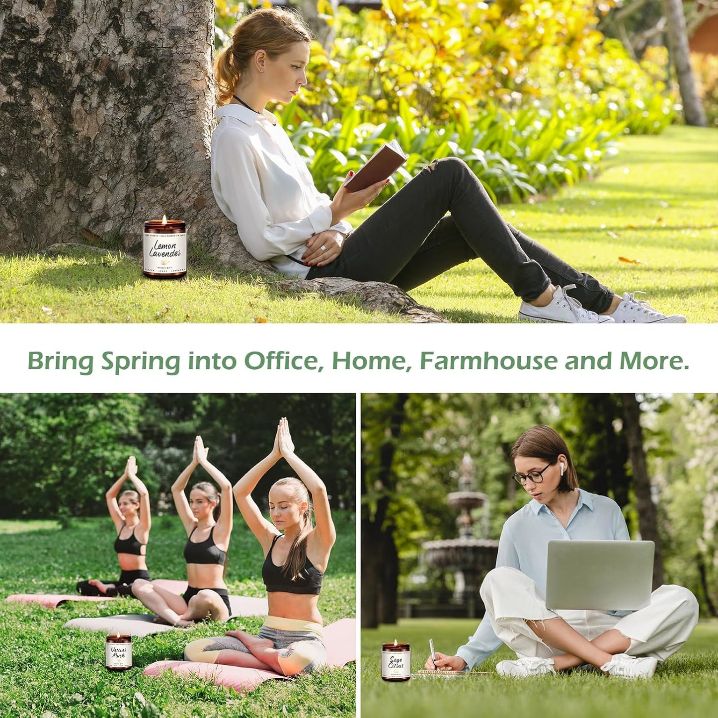 Auelife Mint Eucalyptus Candle | Aromatherapy Candle for Relaxation, Soy Candles for Home Scented, Home Fragrance Gifts for Women Men - Long-Lasting 7oz Jar