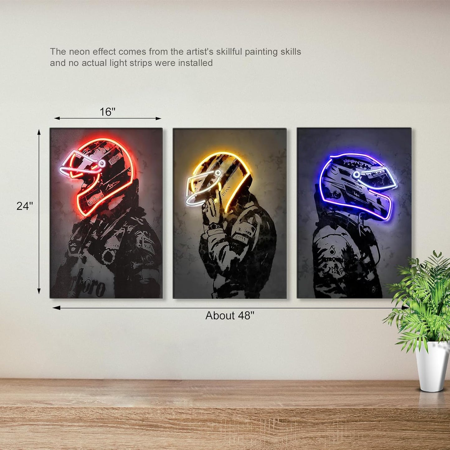 Sorventina Racing Superstar Canvas Prints Racer Driver Poster - Car Wall Art Sports Room Decor Neon Racing Posters for Living Room Bedroom Bar Home Decor Aesthetic, Wrapped Canvas(16x24, Blue)