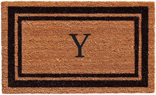 Calloway Mills 152963672Y Black Border 36" x 72" Monogram Doormat Letter (Y)