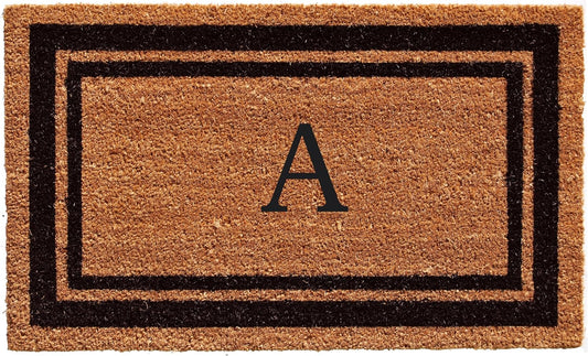 Calloway Mills 152963672A Black Border 36" x 72" Monogram Doormat Letter (A)