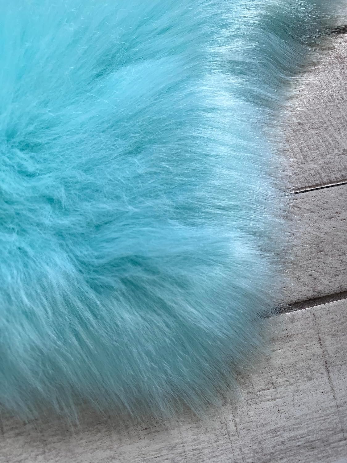 LAMBZY Faux Sheepskin Super Soft Hypoallergenic Free Shape Silky Shag Rug, Luxury Shaggy Plush Carpet for Bedrooms Living Kids Room Sofa Rugs (Blue, Triple Side by Side 3'x6')