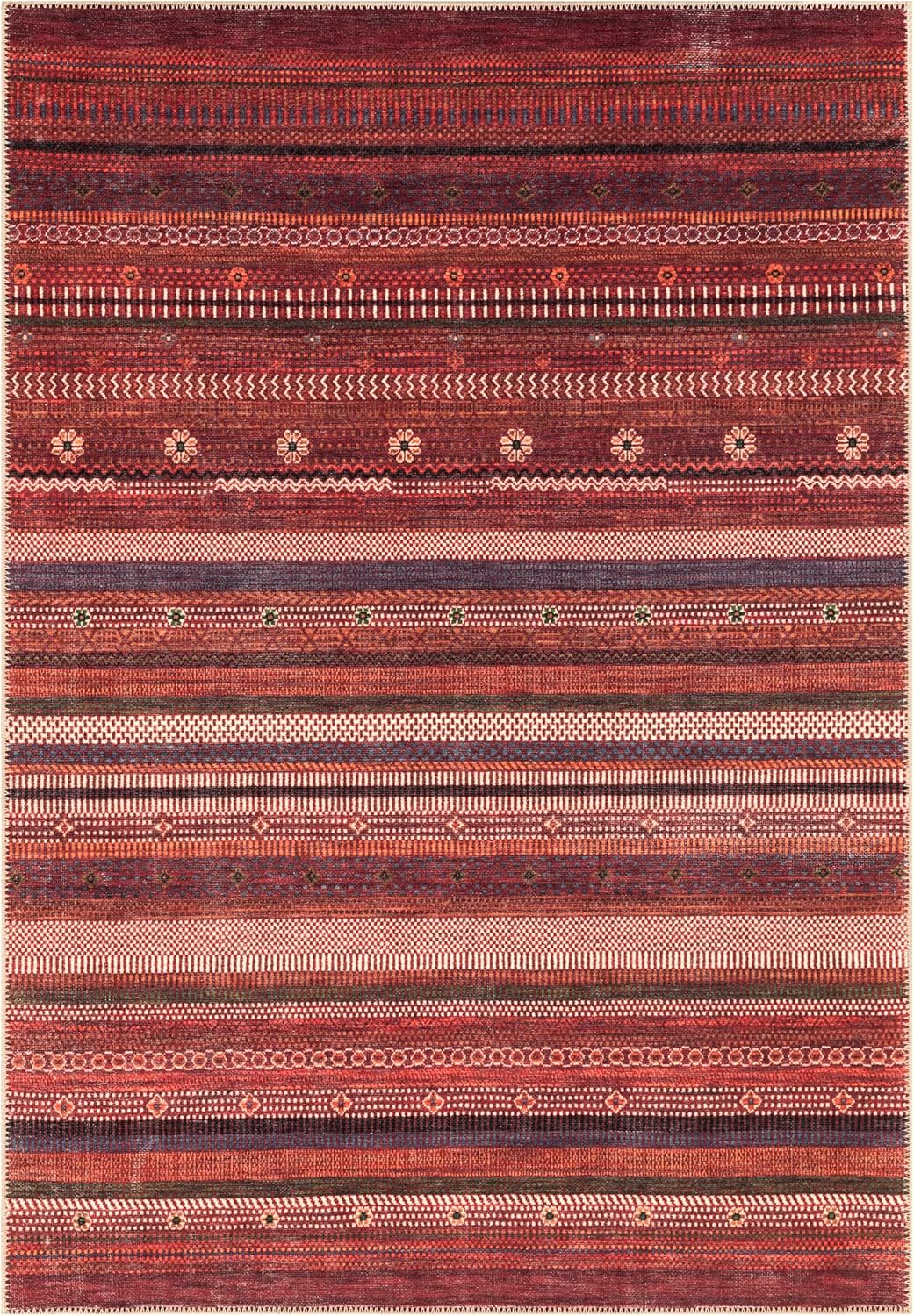 Keen Home Design 9x12 Rug - Machine Washable Area Rug with Non-Slip Backing, Ideal for Living Room, Dining Room, Bedroom - Vintage, Easy Clean, Durable, Low Pile Rug - (9' x 12')