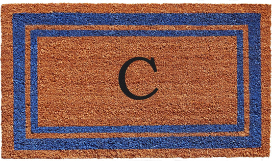Calloway Mills 152972436C Blue Border 24" x 36" Monogram Doormat (Letter C)