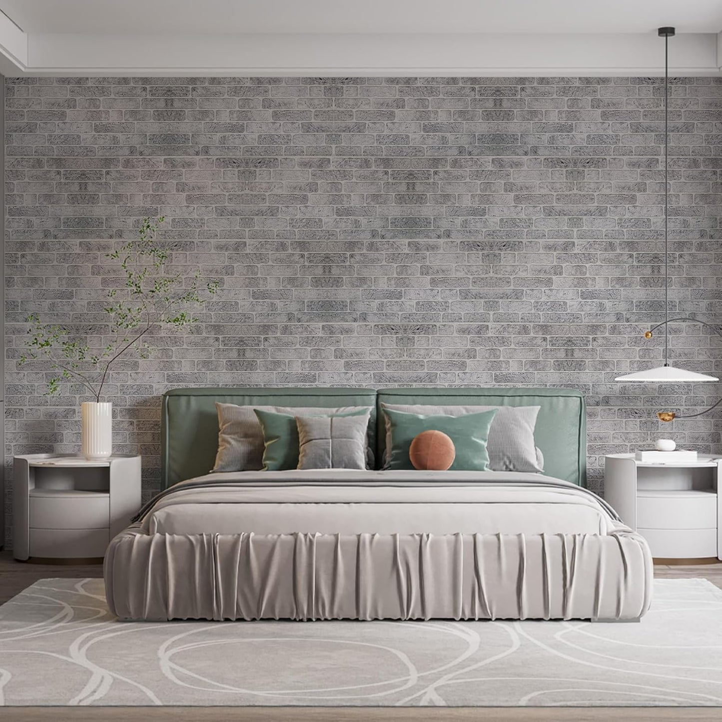 IZODEKOR 3D Wall Panels Brick Effect - Cladding, Stone Look, Styrofoam Facing for Living Room, Kitchen, Bathroom, Balcony, Bedroom, Back of Counter | White Grey (10 x Panels) - Covers 53 sq ft