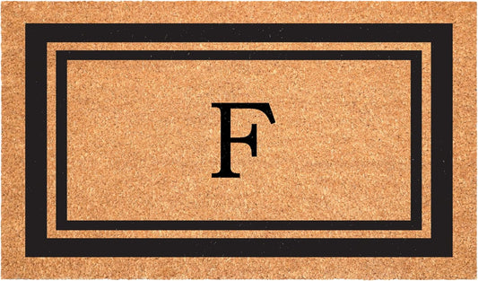 Calloway Mills 152961830F Black Border 18" x 30" Monogram Doormat, (Letter F)