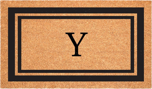 Calloway Mills 152962436Y Black Border 24" x 36" Monogram Doormat, (Letter Y)