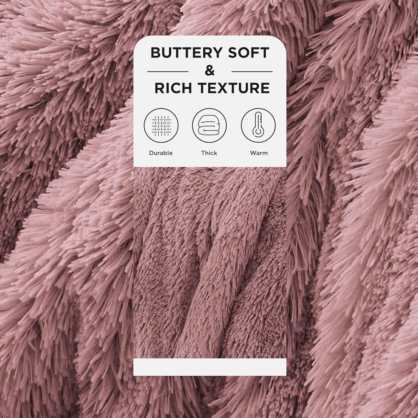 Bedsure GentleSoft Fluffy Dusty Pink King Size Blanket for Bed, Thick Soft Sherpa Faux Fur Fleece Bedding Fuzzy Plush Winter Warm Heavy Big Large King Blanket, Cozy Pink Gifts for Men Women, 108x90