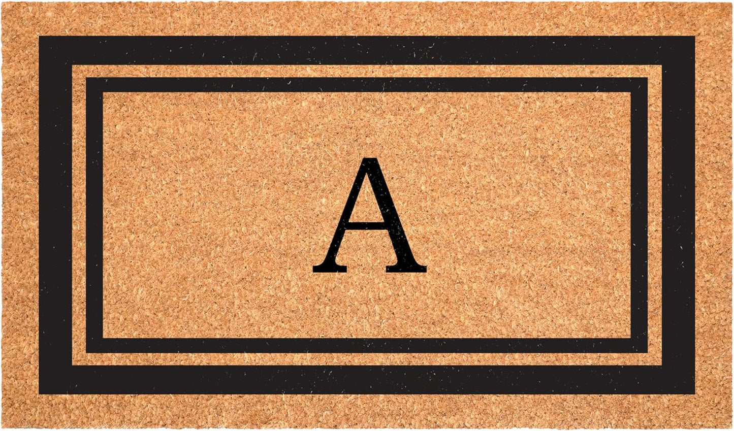 Calloway Mills 152963048A Black Border 30" x 48" Monogram Doormat Letter (A)