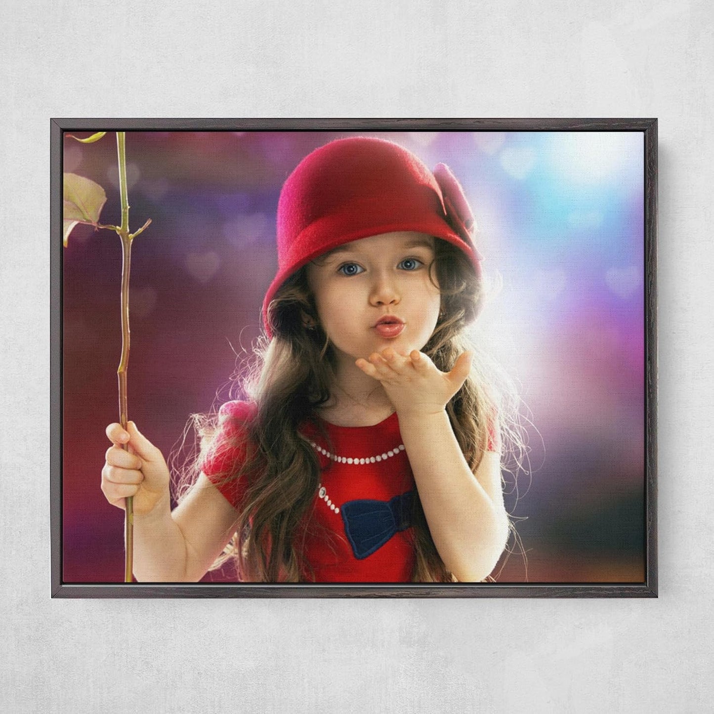 Personalized Custom Canvas Prints: Photo On Canvas (Black 24X32) Transform Your Photos into Stunning Framed Wall Art Digitally Printed Photo To Canvas Ideal for Home Decor, Gifts Keepsakes.
