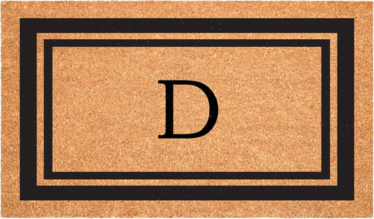 Calloway Mills 152962448 Black Border 24" x 48" Monogram Doormat (Letter D)