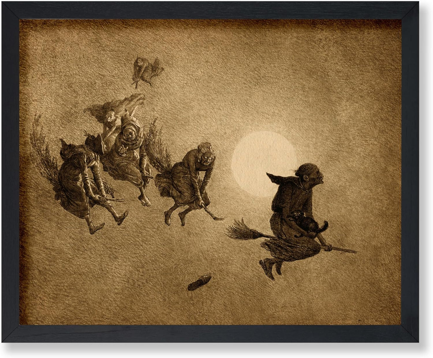 Poster Master Vintage William Holbrook Beard Poster - Retro Occult Print - Gift for Gothic, Horror Fan - The Witches Ride, Pagan, Goth, Magic - Wall Decor for Bedroom, Dorm, 18x24 Unframed Wall Art