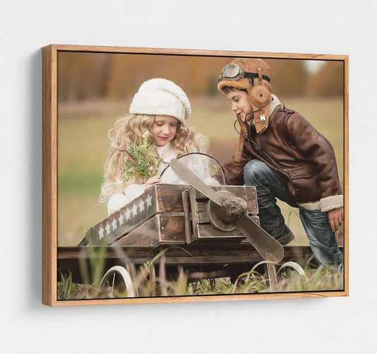 Personalized Custom Canvas Prints: Photo On Canvas (Light Brown, 8x8) Transform Your Photos into Stunning Framed Wall Art Digitally Printed Photo To Canvas Ideal for Home Decor, Gifts Keepsakes.