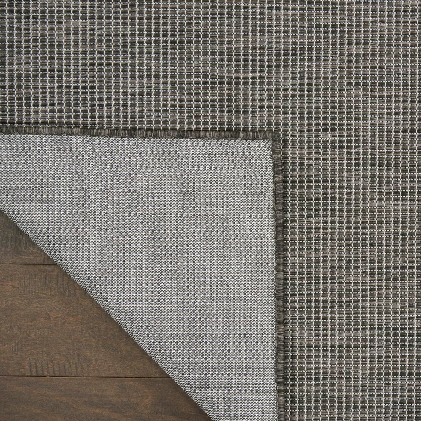 Nourison Positano Indoor-Outdoor Charcoal 6' x 9' Area Rug, Easy Cleaning, Non Shedding, Bed Room, Living Room, Dining Room, Backyard, Deck, Patio (6x9)
