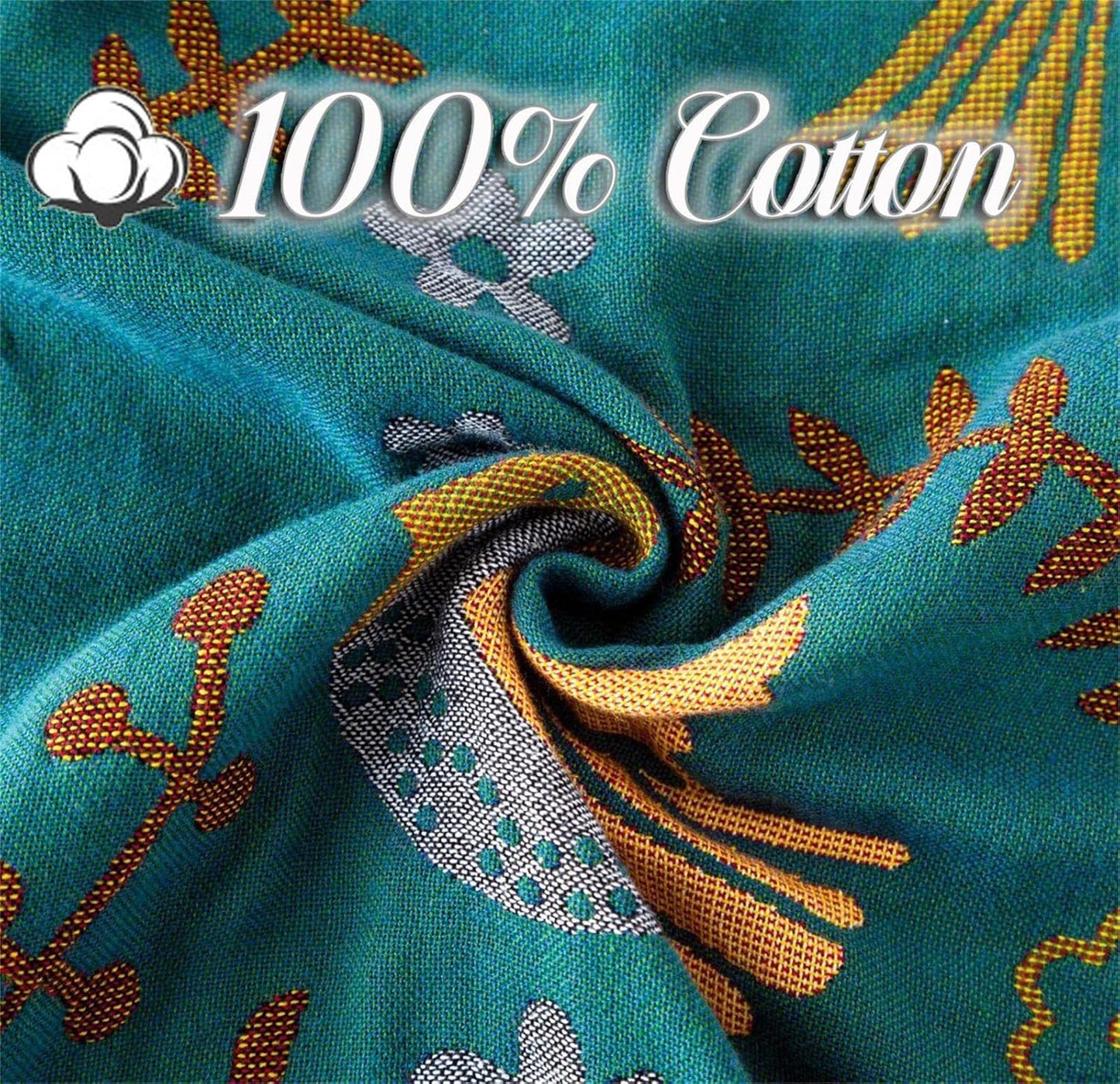 Cotton Throw Blanket 100% Muslin for Couch Bed 80''x 90'' Farmhouse Blanket 4-Layer Summer Blankets Boho Quilt Decor for All Seasons Cozy Soft Lightweight Knitted Warm Blanket Gifts for Women