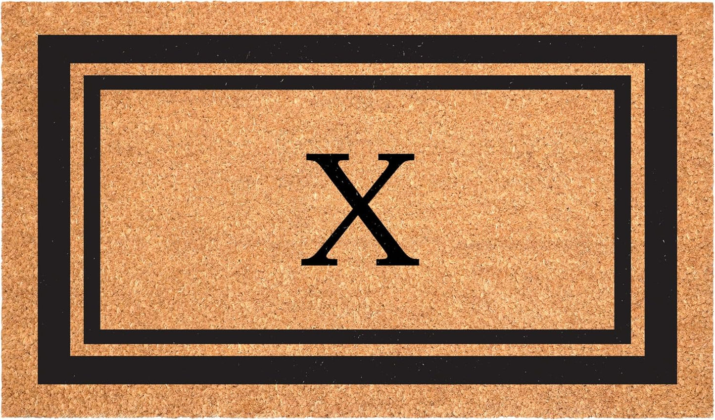 Calloway Mills 152963048X Black Border 30" x 48" Monogram Doormat Letter (X)