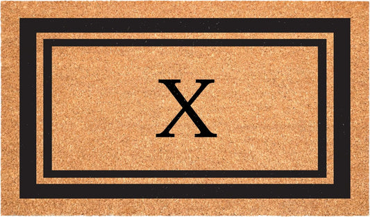 Calloway Mills 152963048X Black Border 30" x 48" Monogram Doormat Letter (X)
