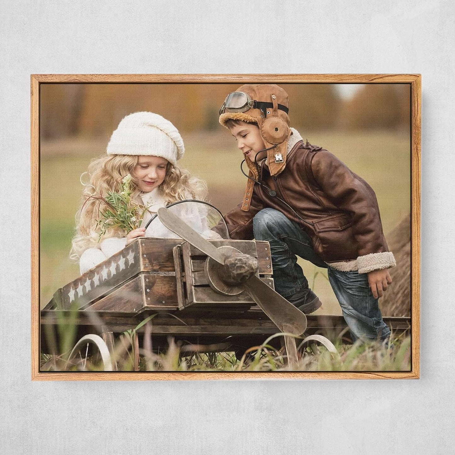 Personalized Custom Canvas Prints: Photo On Canvas (Light Brown, 16X24) Transform Your Photos into Stunning Framed Wall Art Digitally Printed Photo To Canvas Ideal for Home Decor, Gifts Keepsakes.