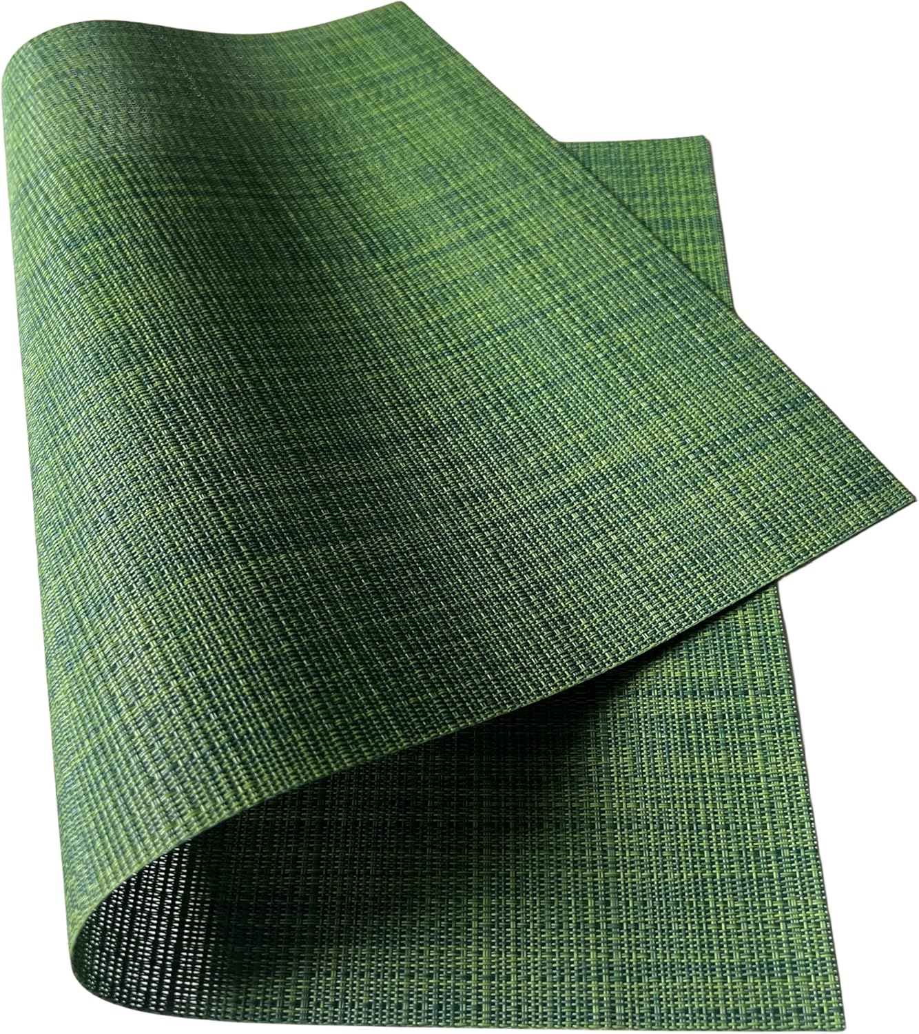 WAZAIGUR Placemats Set of 4 for Dining Table Heat-Resistant Washable Place Mats Woven Vinyl Kitchen Table Mats Easy to Clean,Hunter Green