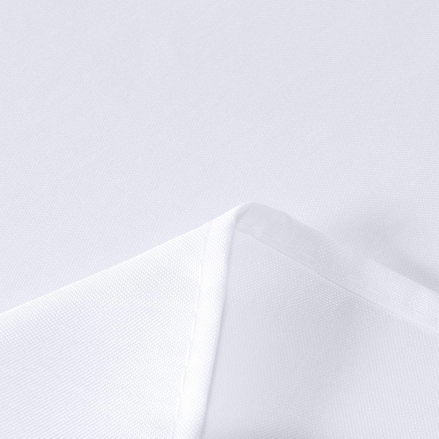 sancua Rectangle Tablecloth - 90 x 132 Inch - Water Resistant Spill Proof Washable Polyester Table Cloth, Decorative Fabric Table Cover for Dining Tables, Buffet Parties and Camping, White