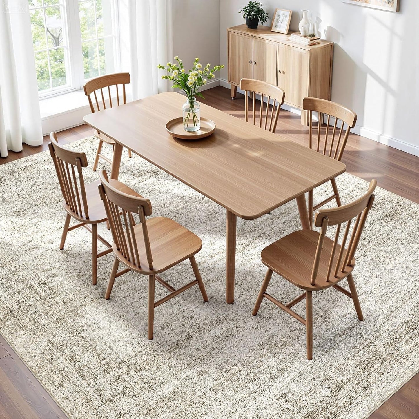 Washable Area Rugs for Living Room -10x12 Neutral Vintage Distressed Floral Farmhouse Boho Large Soft Floor Rug Indoor Non Slip Carpet for Living Room Bedroom Dining Room Office - Beige
