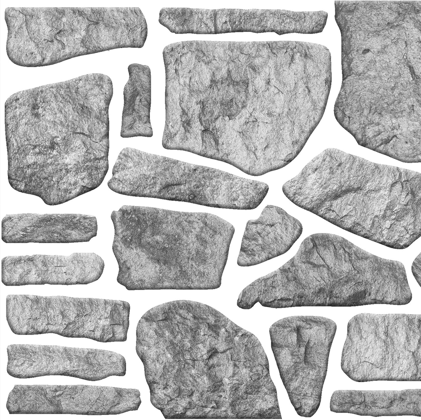 Dundee Deco 3D Wall Panels - Cladding, Bluish Grey White Stone Look Wall Paneling, Styrofoam Facing for Interior and Exterior Applications, DIY, Set of 10, Covers 54 sq ft