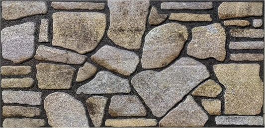 Dundee Deco 3D Wall Panels - Cladding Ochre Brown Stone Look Wall Paneling, Styrofoam Facing for Interior and Exterior Applications, DIY, Sample, Size 10 x 10 in.