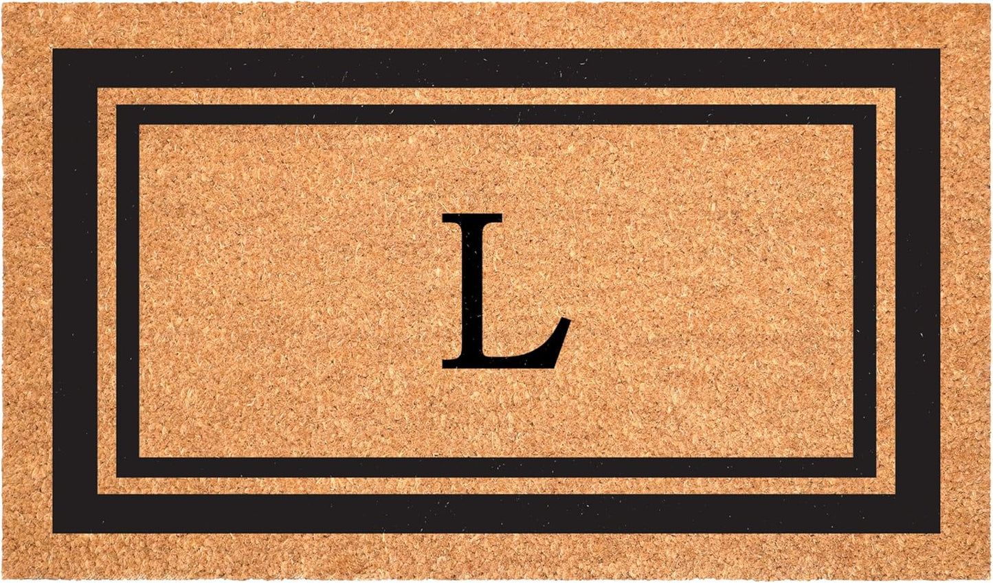 Calloway Mills 152963048L Black Border 30" x 48" Monogram Doormat Letter (L)