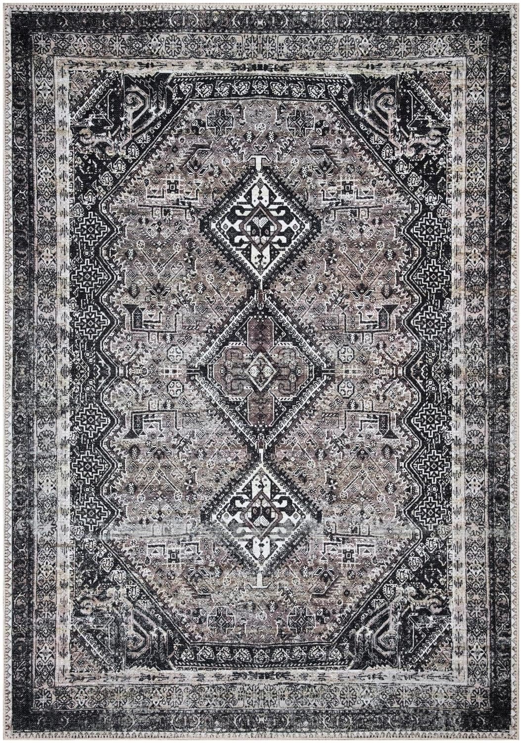 Keen Home Design 3x5 Rug - Machine Washable Entry Rug with Non-Slip Backing, Ideal for Enteryway, Kitchen, Bathroom, Laundry Room - Vintage, Easy Clean, Durable, Low Pile Rug - (3' x 5')