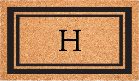 Calloway Mills 152963048H Black Border 30" x 48" Monogram Doormat Letter (H)