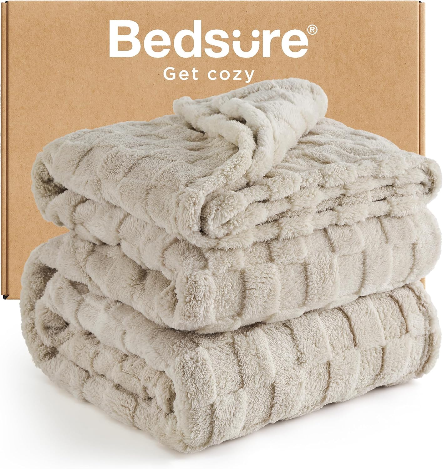 Bedsure GentleSoft Full Size Blankets for Bed Light Brown - Super Soft Cozy Fleece Blanket for Women Men Girls, Large Fuzzy Throws for Bedroom Decor, 84x90 Inches