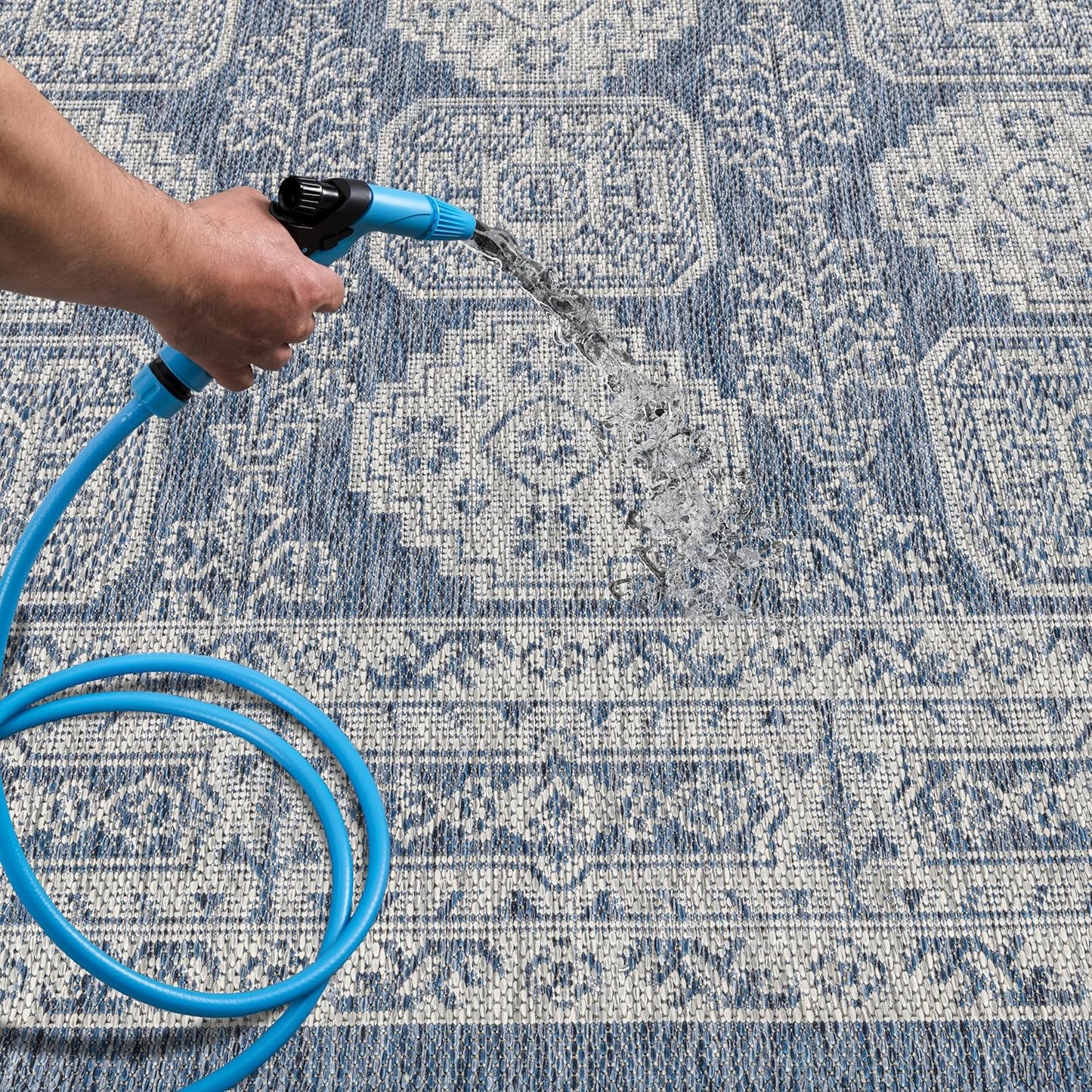 Keen Home Design Terrace Outdoor Runner Rug - 2x10 Washable Indoor/Outdoor Rug for Patio, Kitchen, Balcony, Beach, Garden, Deck and Porch, Size: 2'2"x9'11"