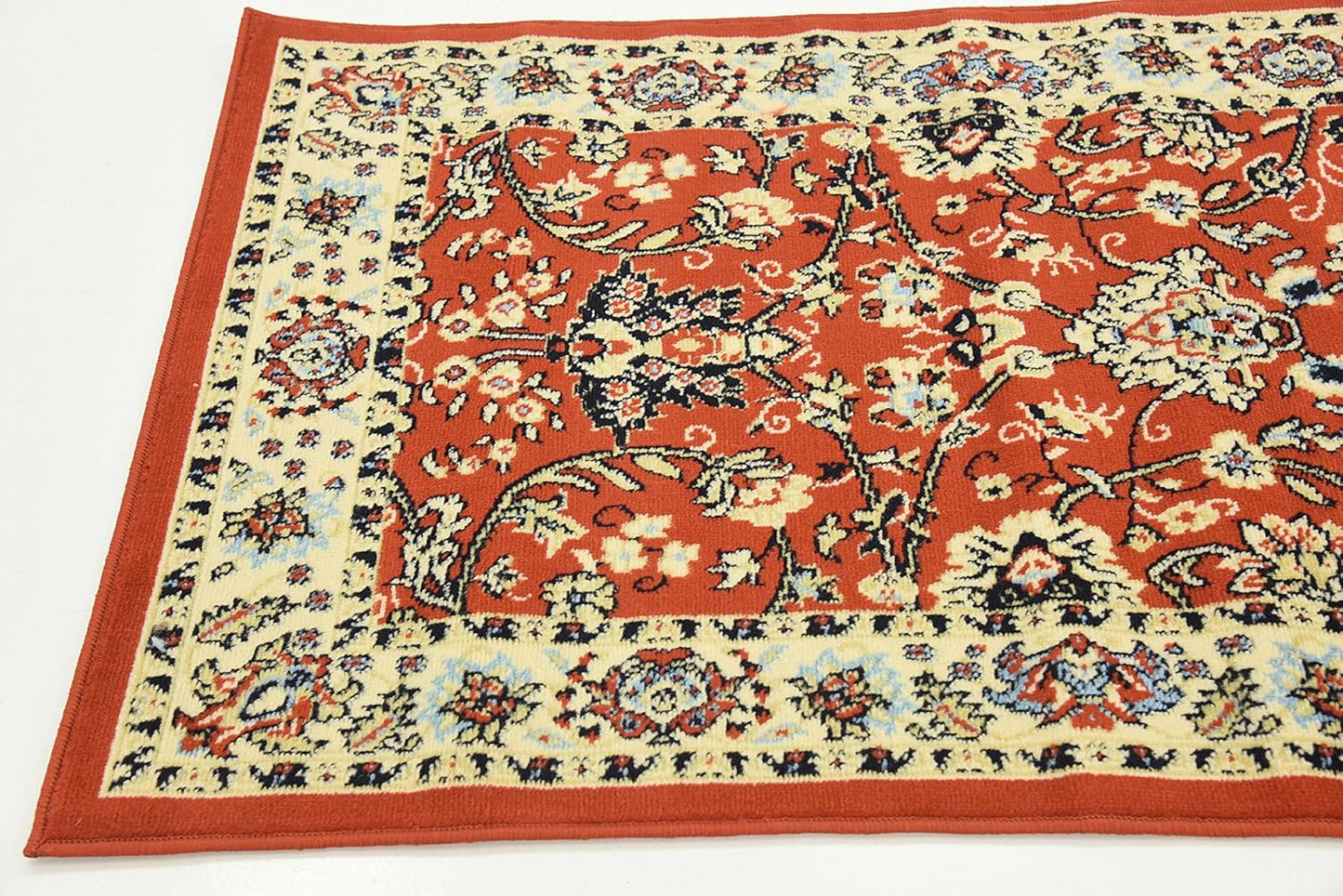 Unique Loom Sialk Hill Collection Area Rug - Washington (3' x 16' 5" Runner Terracotta/Cream)