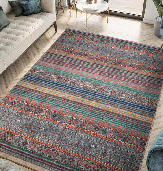 Keen Home Design 3x5 Rug - Machine Washable Entry Rug with Non-Slip Backing, Ideal for Enteryway, Kitchen, Bathroom, Laundry Room - Vintage, Easy Clean, Durable, Low Pile Rug - (3' x 5')
