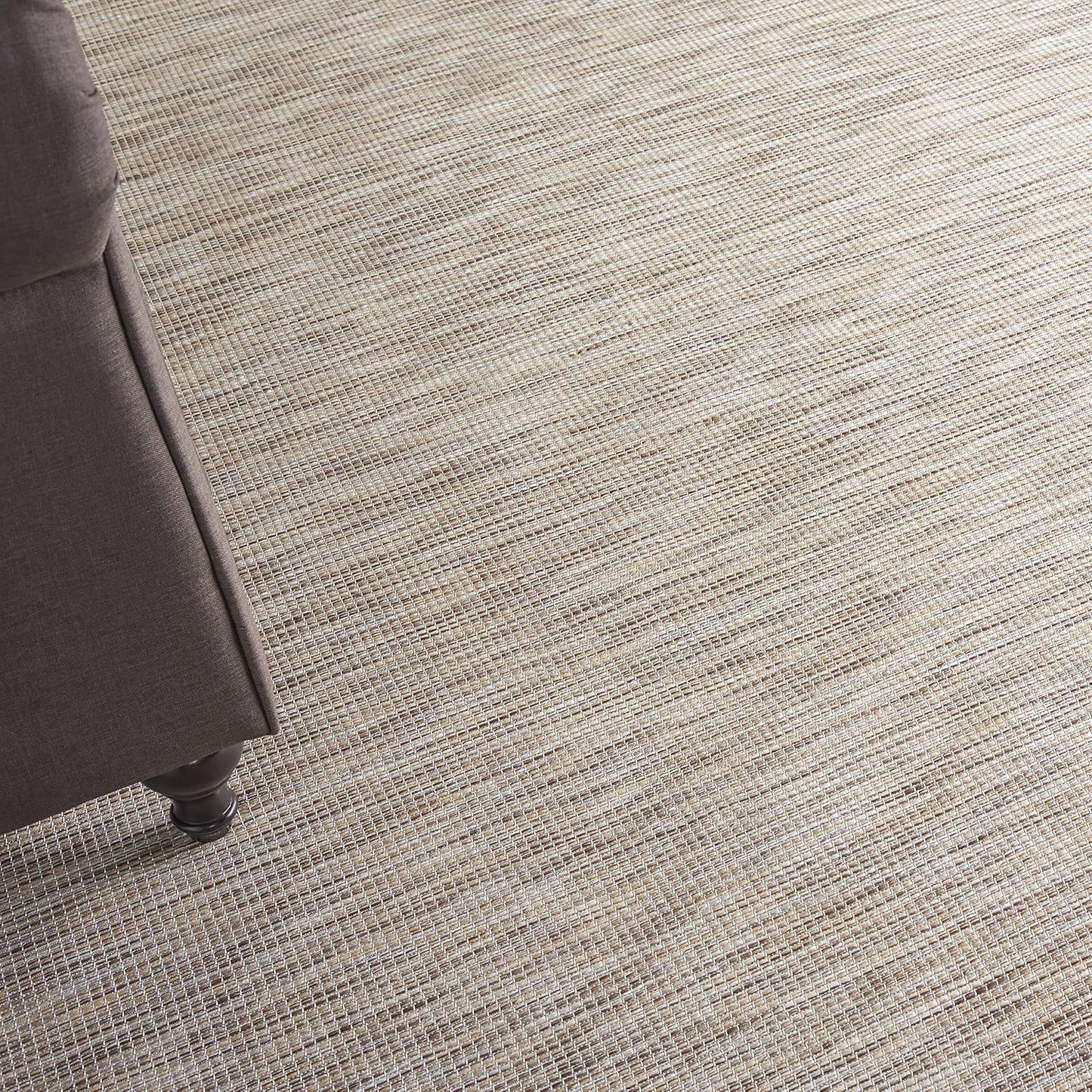 Nourison Positano Indoor-Outdoor Beige 5' x 7' Area Rug, Easy Cleaning, Non Shedding, Bed Room, Living Room, Dining Room, Backyard, Deck, Patio (5x7)